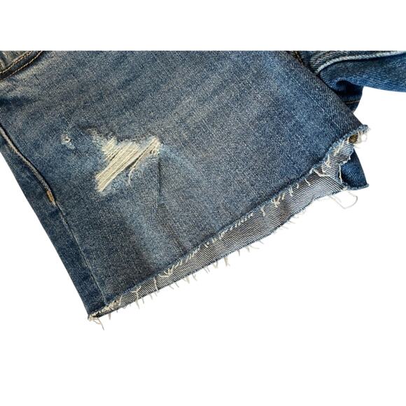 OLD Navy Women's 4 High-Rise O.G. Straight Secret-Smooth Pockets Ripped Cut Offs - Picture 7 of 8